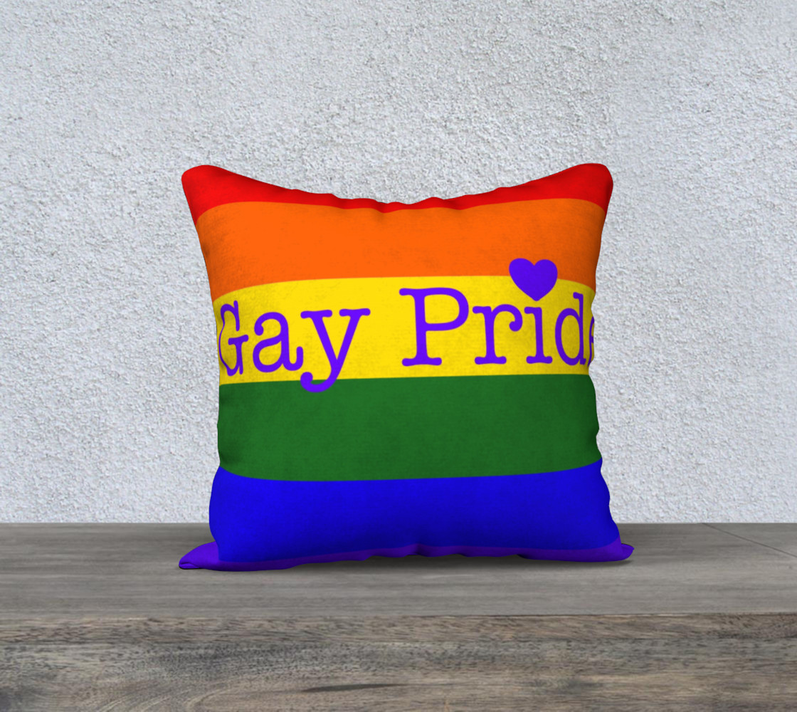 Gay Pride Love Pillow 18" x 18" preview #1