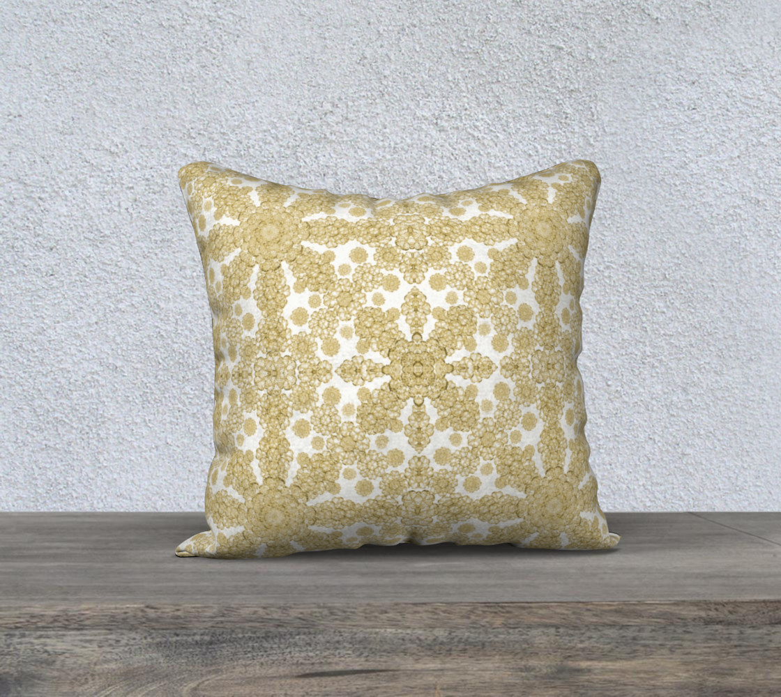 Aperçu 3D de Golden Floral Boho Chic Print Pillow