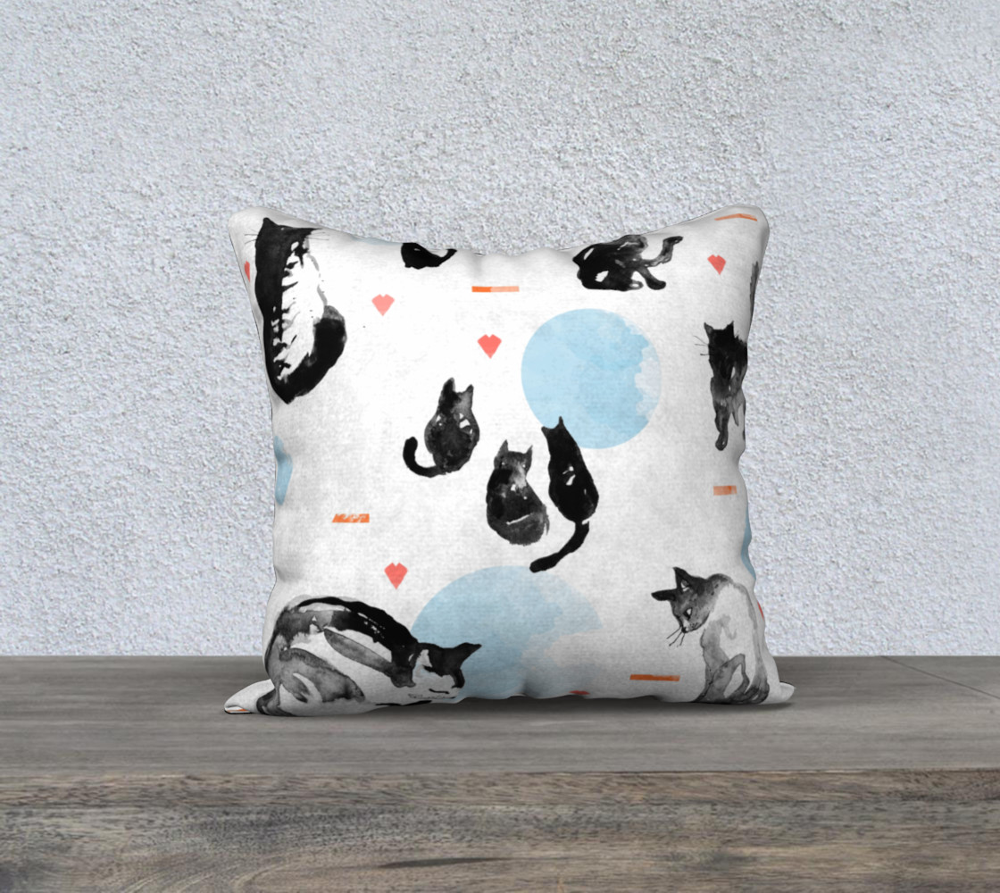 Blue Moon Cats  cushion cover 3D preview