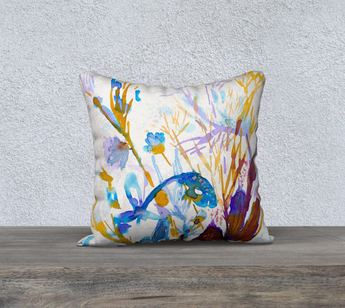Blue Sea Weeds  cushion cover 3D preview