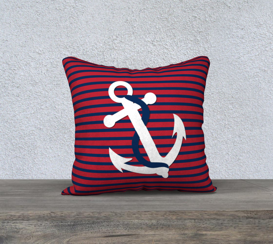 Anchor - White Anchor on Red and Blue Stripes preview #1