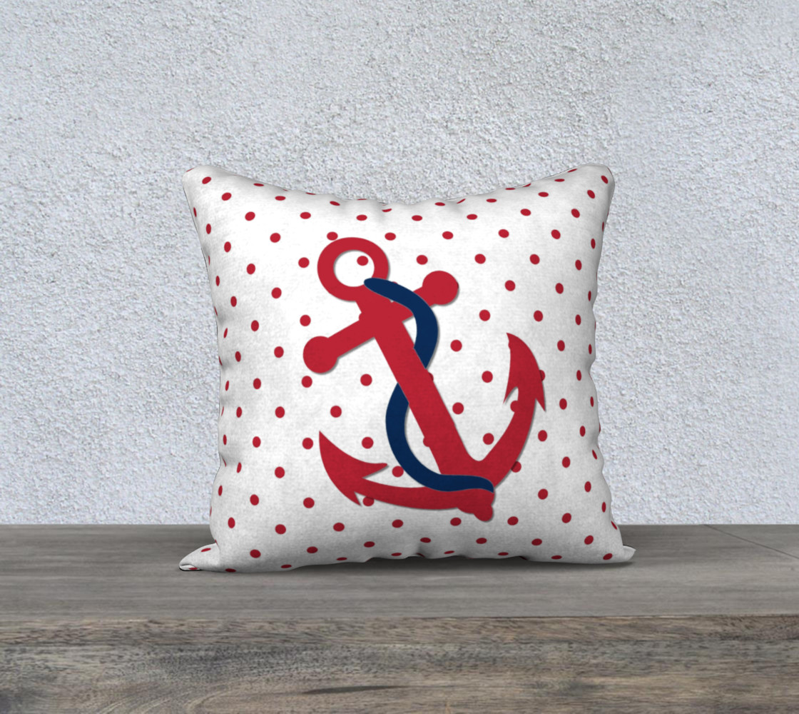 Red Anchor on Red and White Polka Dots preview #1