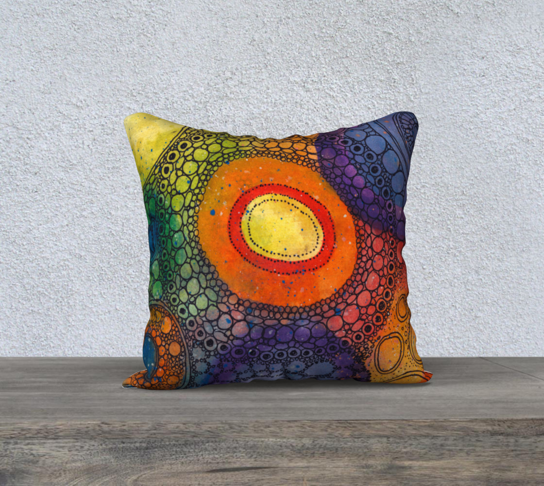 Rainbow Veins Doodle Pillow preview #1