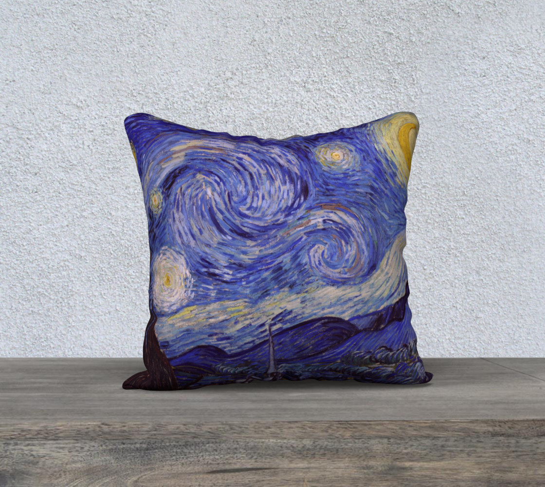 Vincent Van Gogh Starry Night Throw Pillow 3D preview