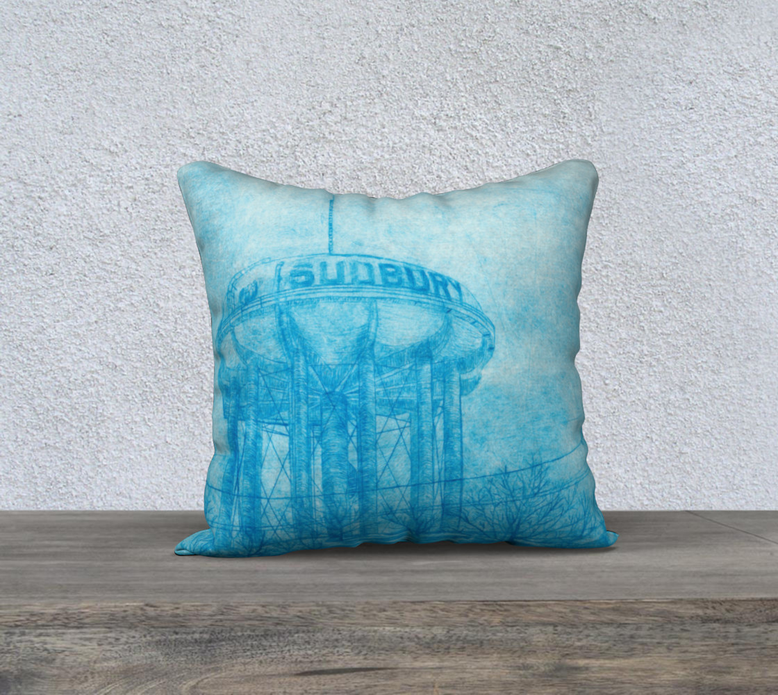 The Sudbury Water Tower Blue 18" x 18" Pillow Case preview #1