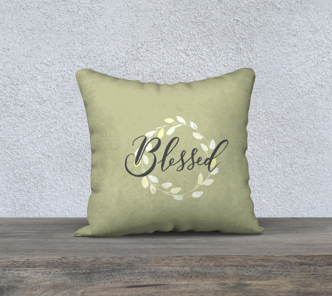 Aperçu de Blessed Pillow 18x18 #1