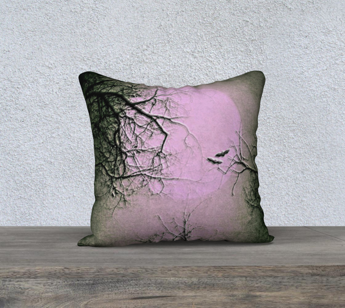 Pink and Black Night Sky Gothic Pillow preview #1