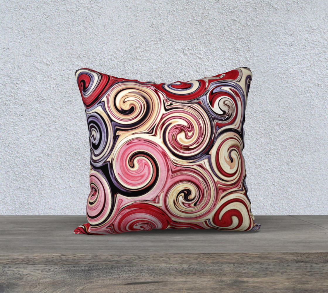 Swirl Me Pretty Pink Red Blue Throw Pillow Cover preview #1