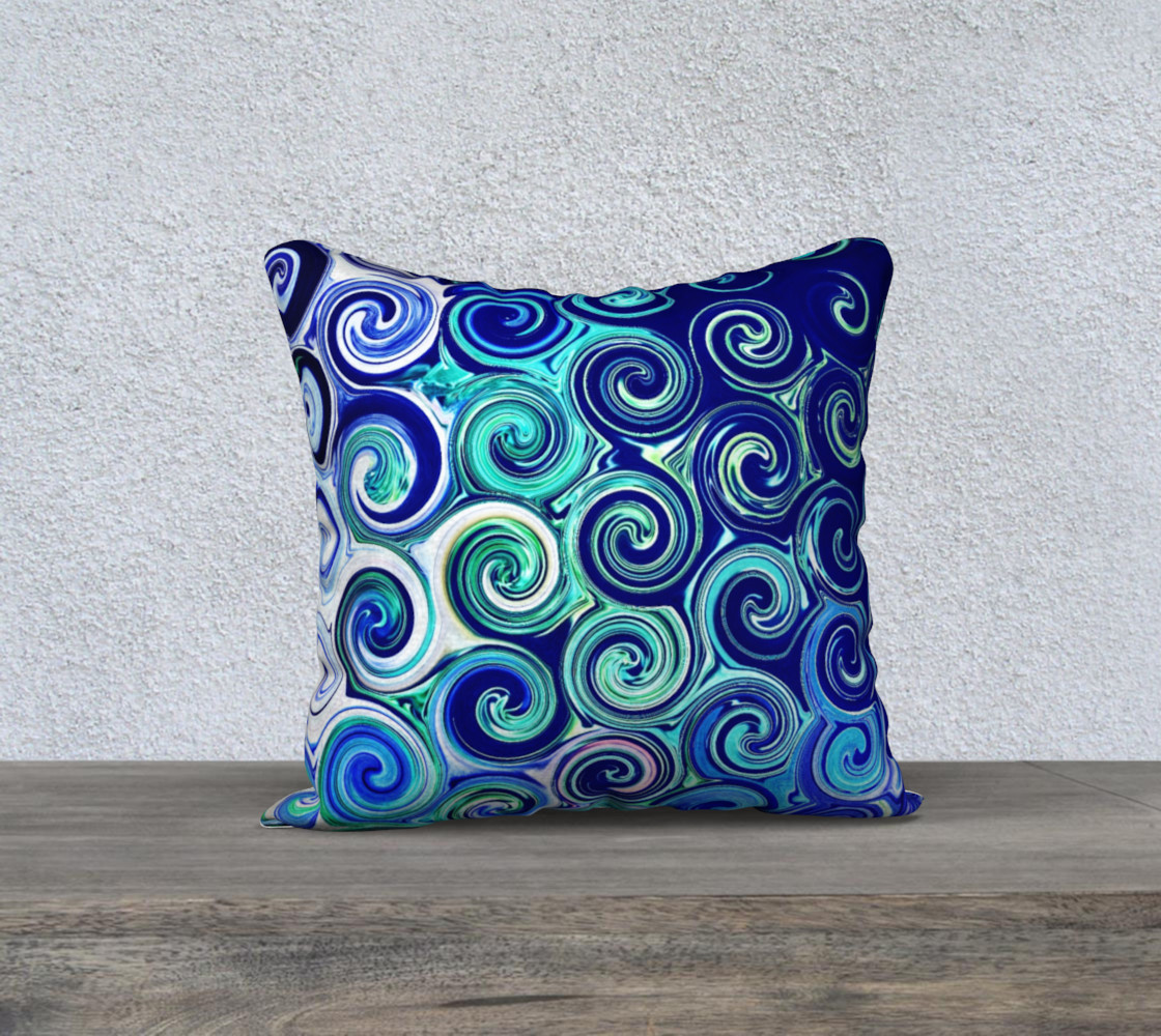 Blue Swirls Accent Throw Pillow Cover preview #1