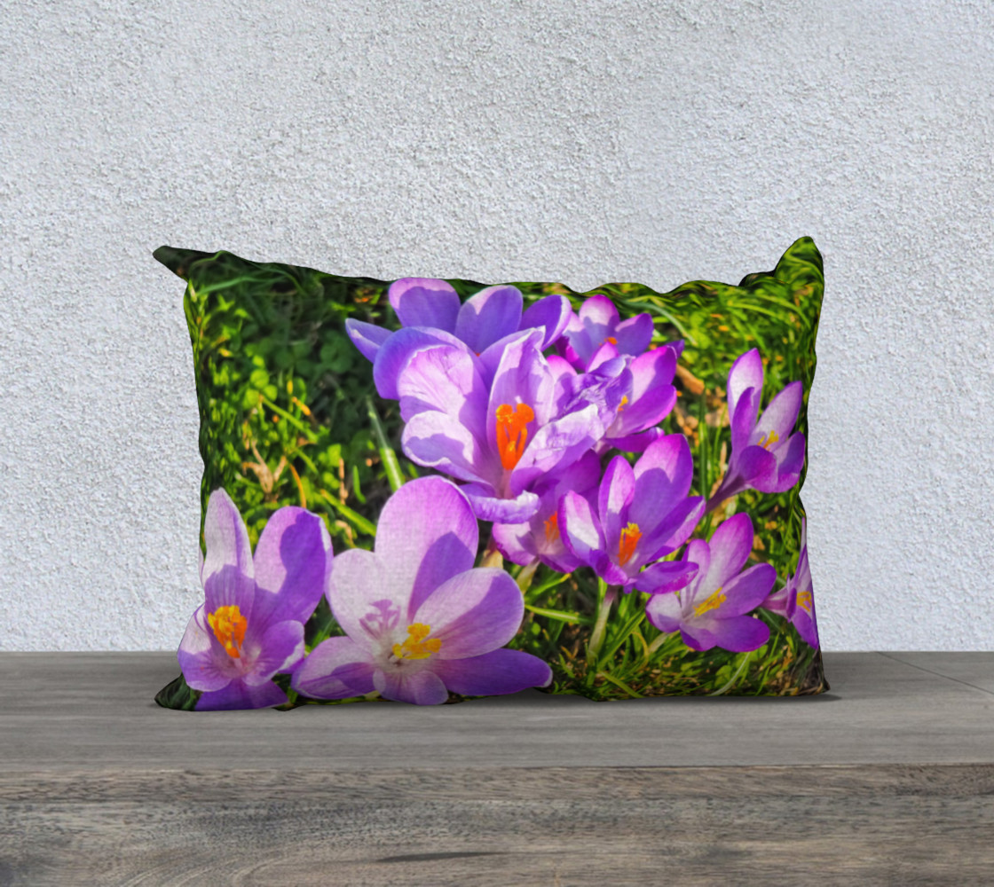 Purple Spring Crocus Pillow Case 20x14 preview #1