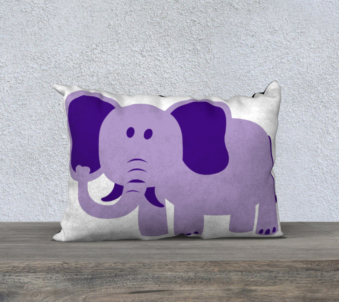 Purple Elephant Pillow Case 20x14 preview #1