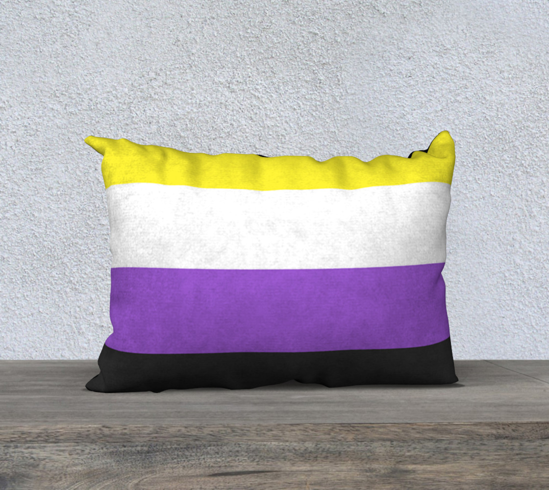 Nonbinary LGBT Pillow Case 20 x 14 preview #1