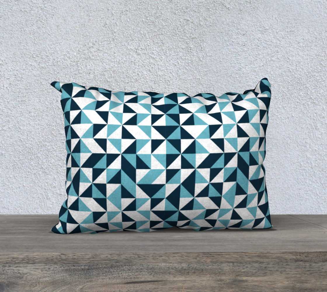 Blue Triangles 20x14 Pillow Case preview #1