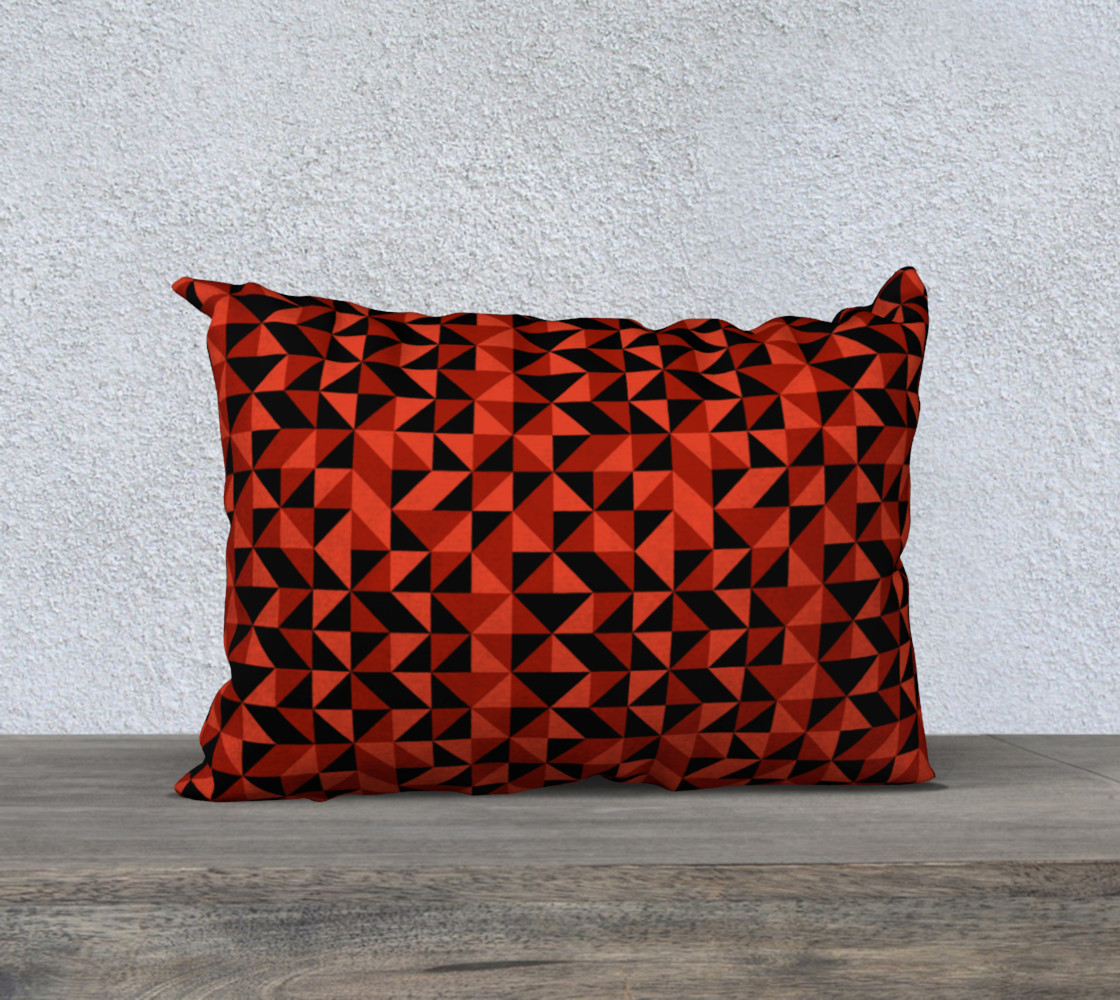 Red Triangles 20x14 Pillow Case preview #1