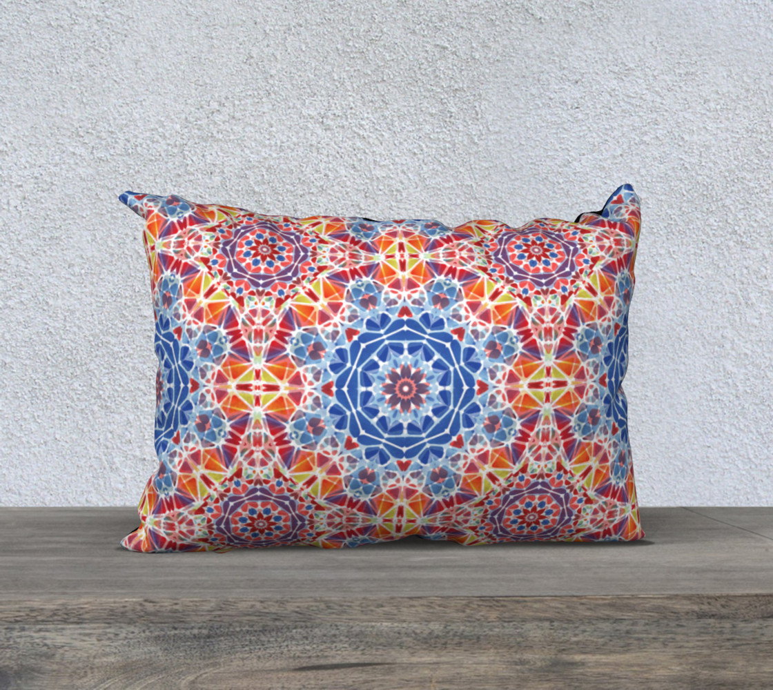 Blue and Orange Kaleidoscope 20" x 14" Decorative Pillow Case preview #1