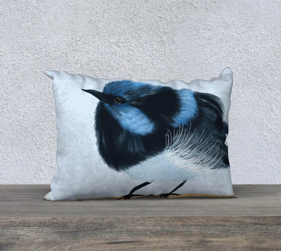 Blue Wren Pillow 20" x 14" preview #1