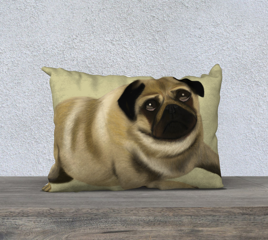 Pug Love Pillow 20" x 14" preview #1