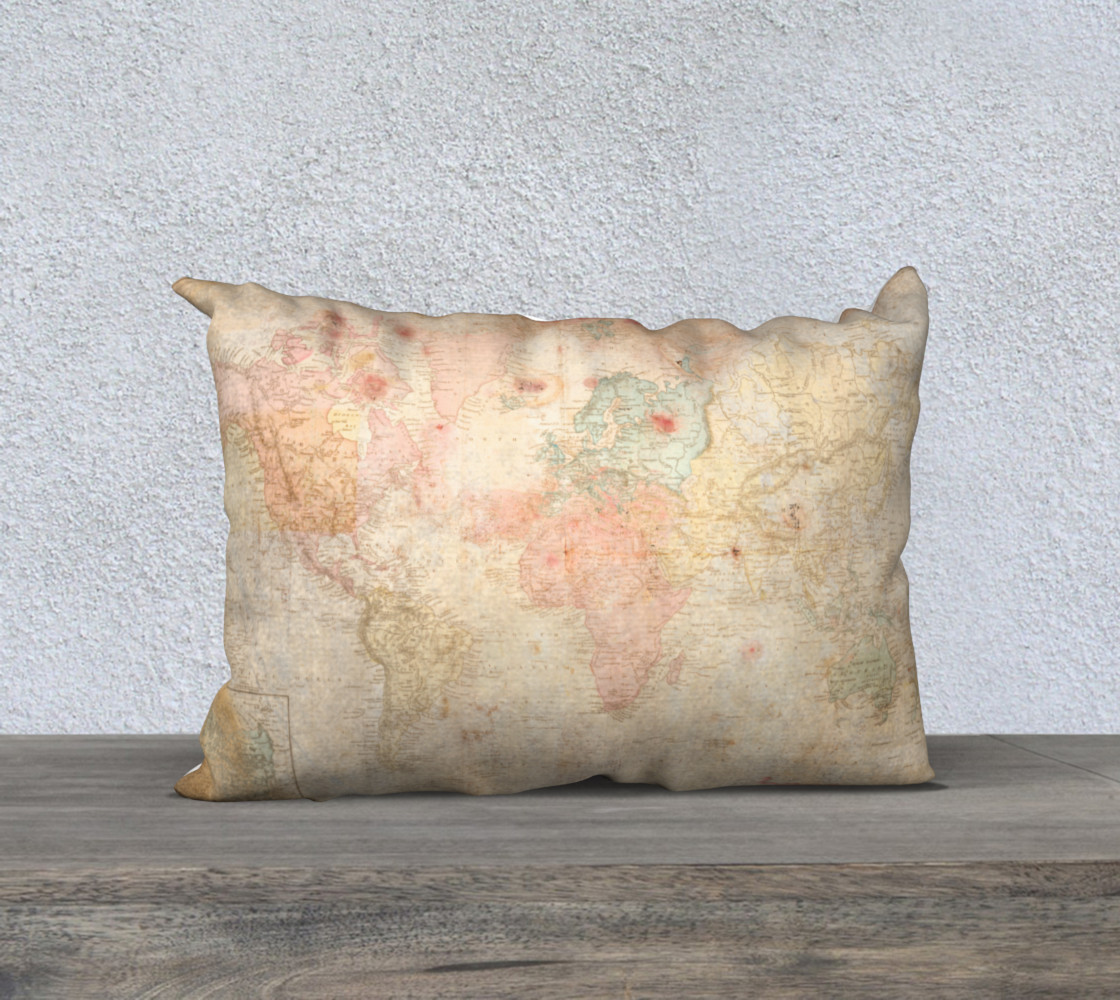 Aperçu de Another vintage world map rectangular pillow #1
