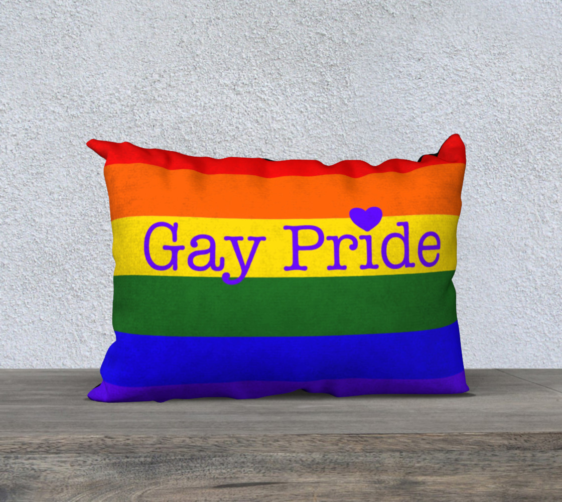 Gay Pride Love Pillow 20" x 14" preview #1