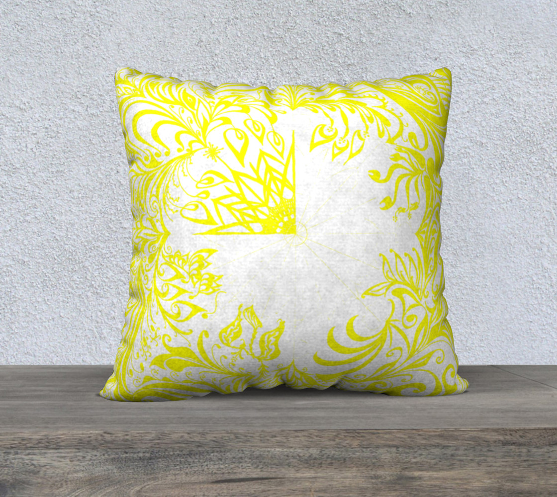 Aperçu 3D de pillow, yellow swirls