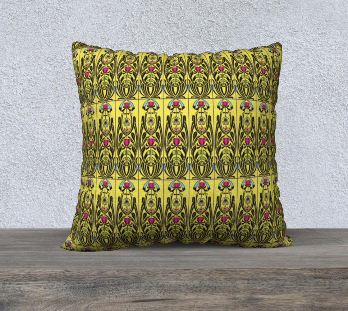 Yellow Nouveau 22 x 22 Pillow Case preview #1