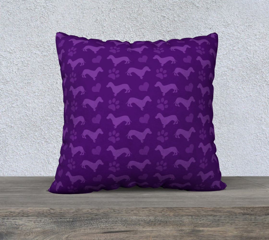 Purple dachshunds hearts paws preview #1