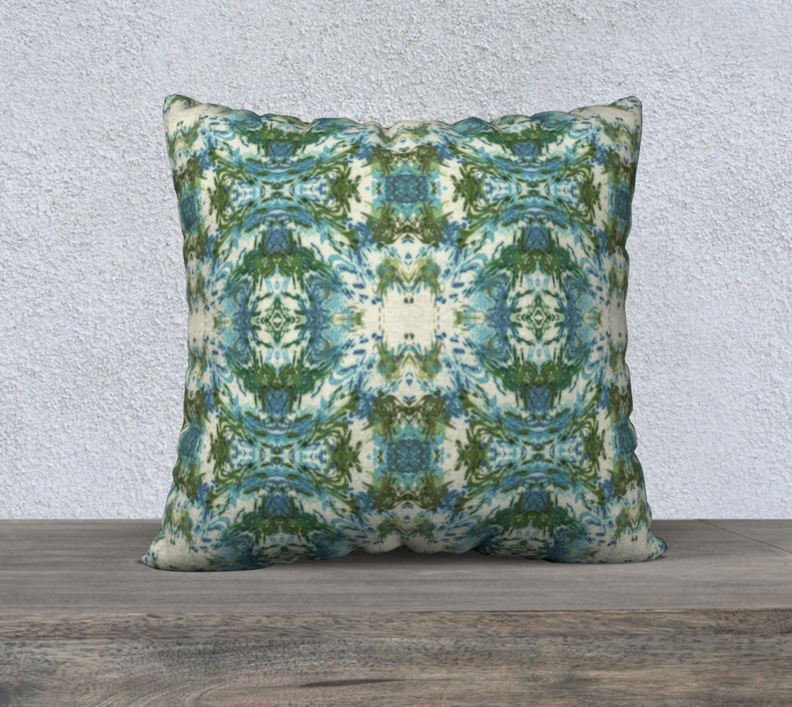 Blue and Green Ikat 1 Mock Floral preview #1
