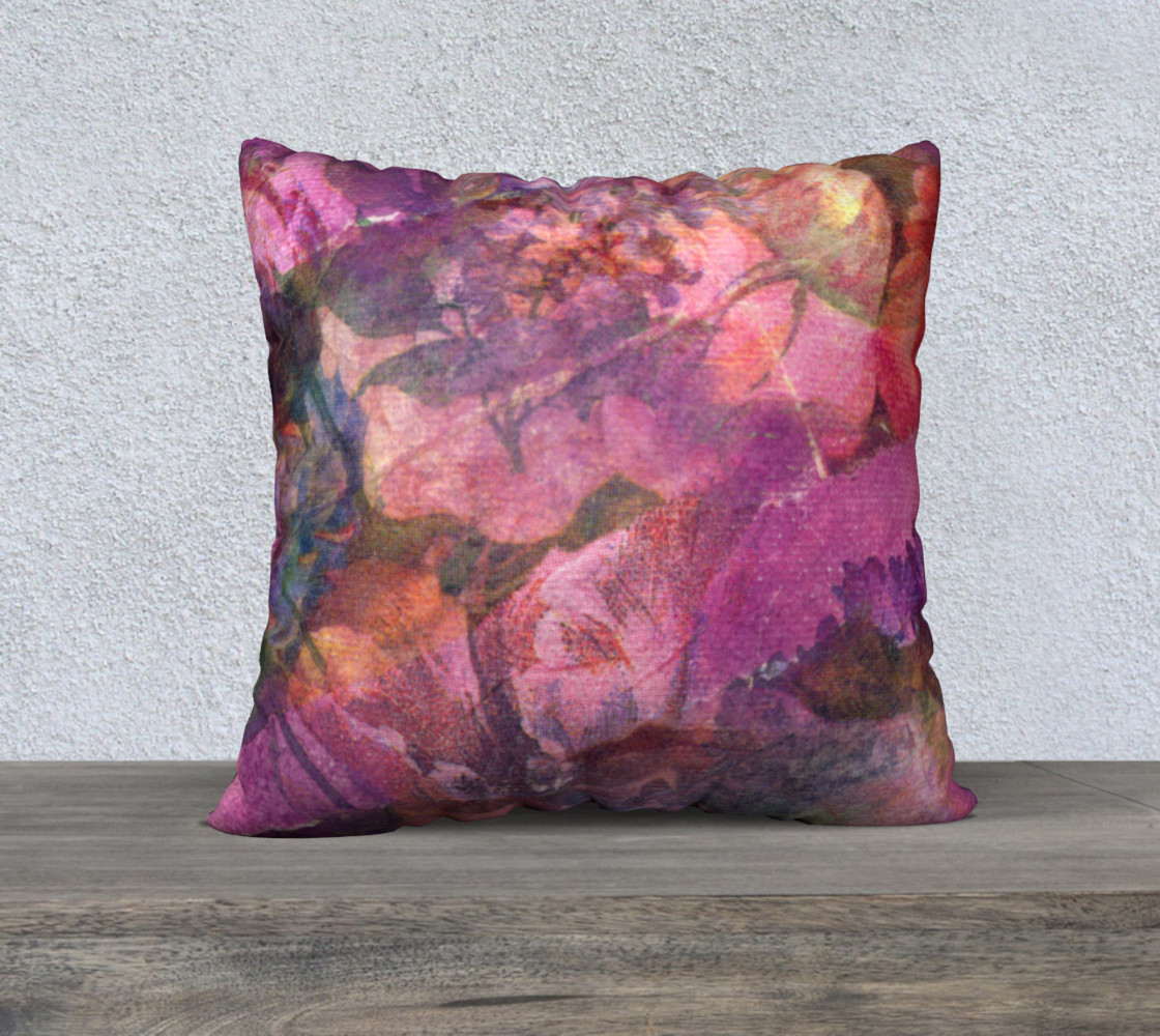 Unfolding Flowers Pillow Case 22sq preview #1