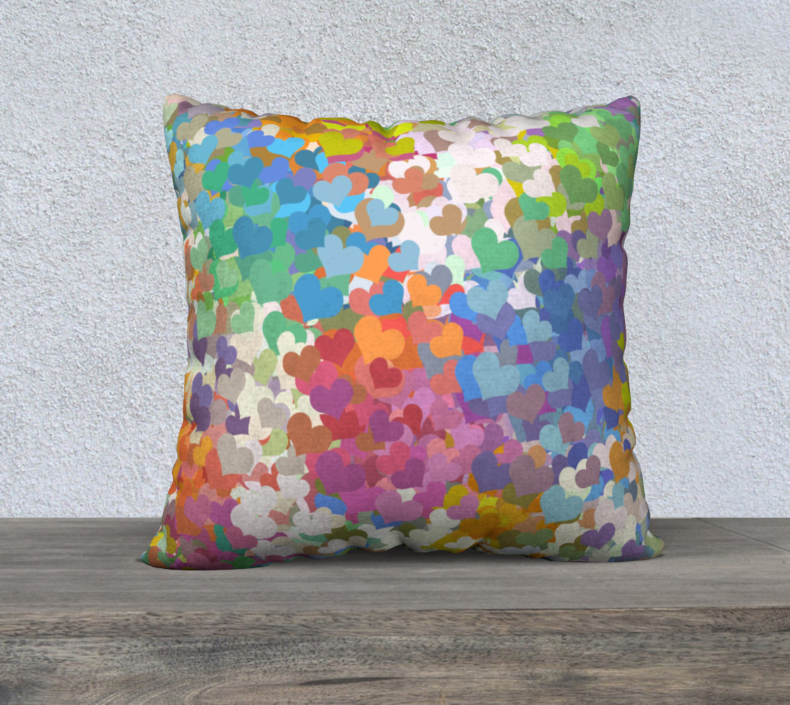 Pastel Tiny Confetti Hearts Throw Pillow preview #1