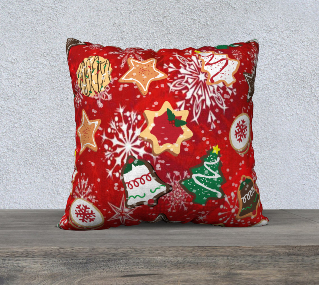 Retro Christmas Cookies Holiday Big Pillow preview #1