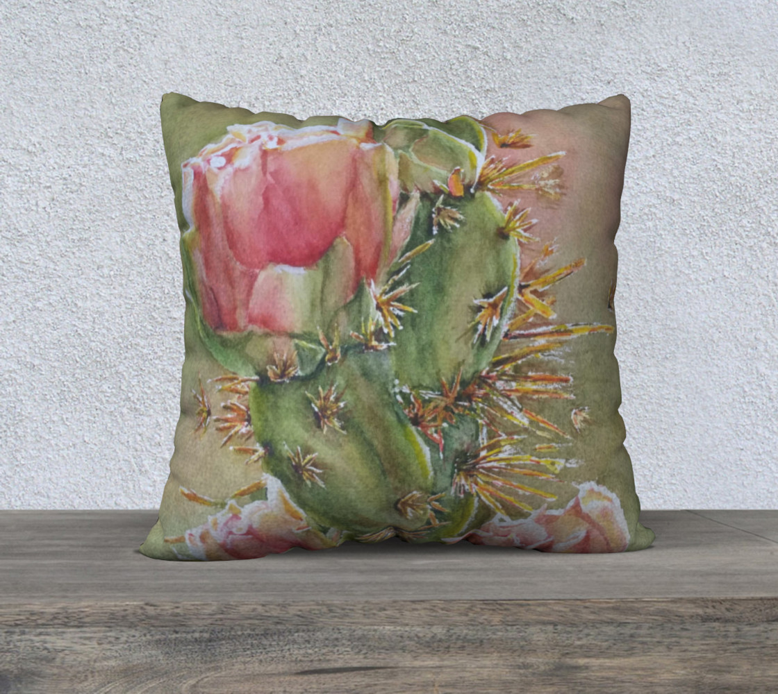 Pink Peach Cactus Pillow Case preview #1