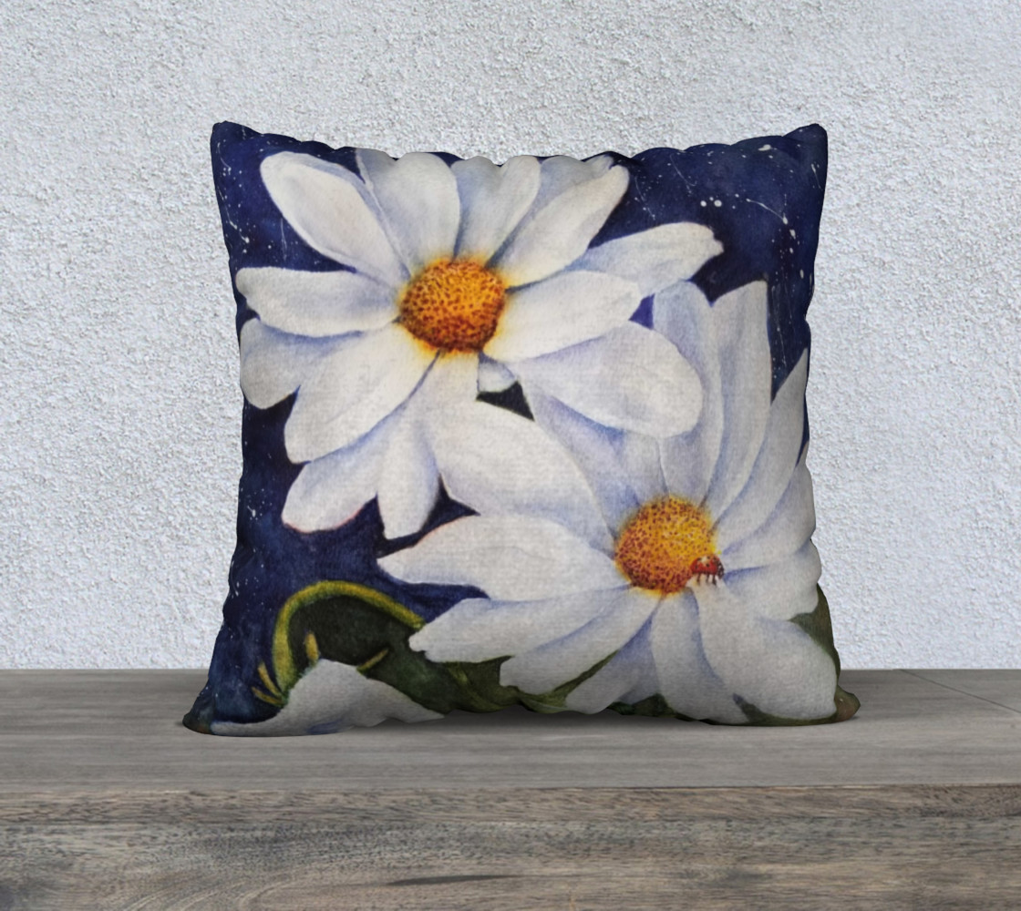 White Daisies Lady Bug Pillow Case preview #1