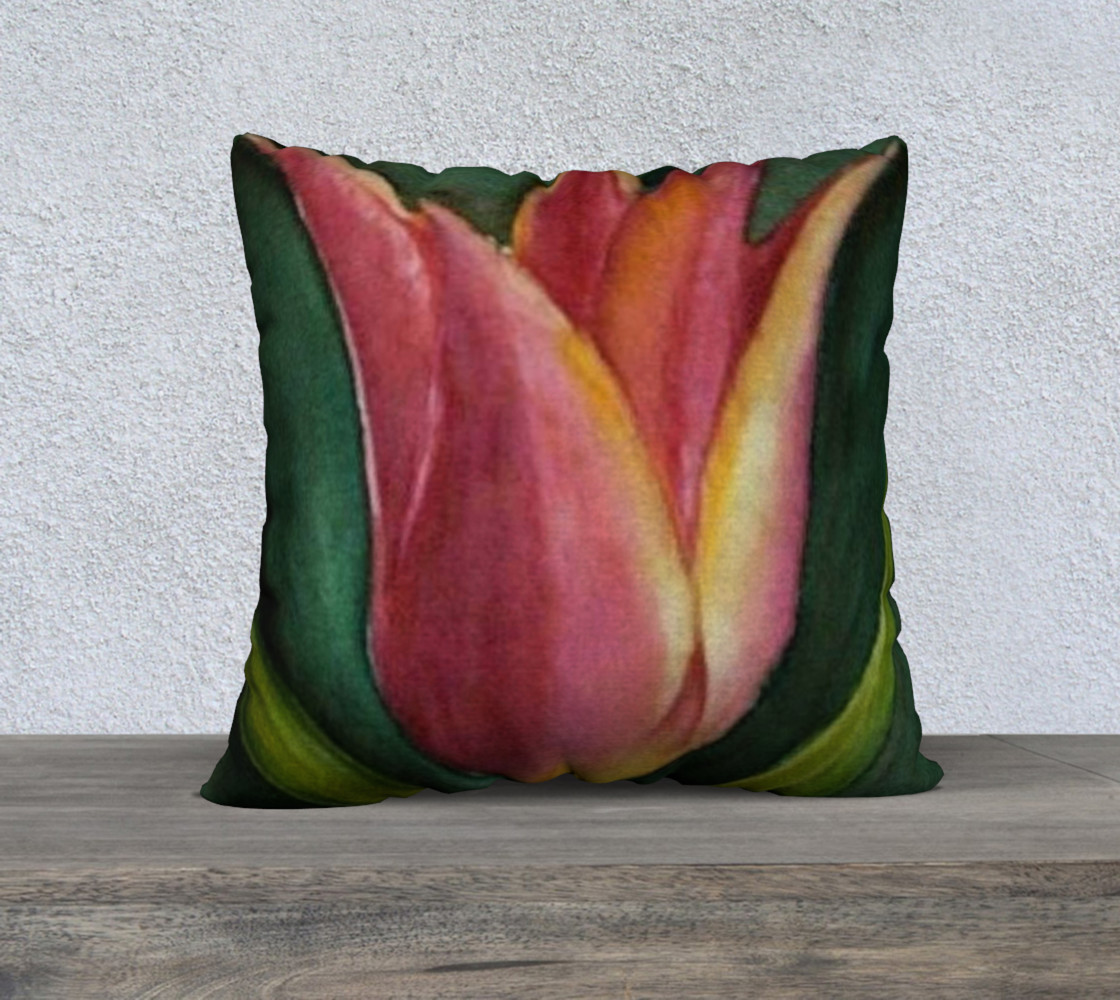 Red Orange Tulip Pillow Case preview #1