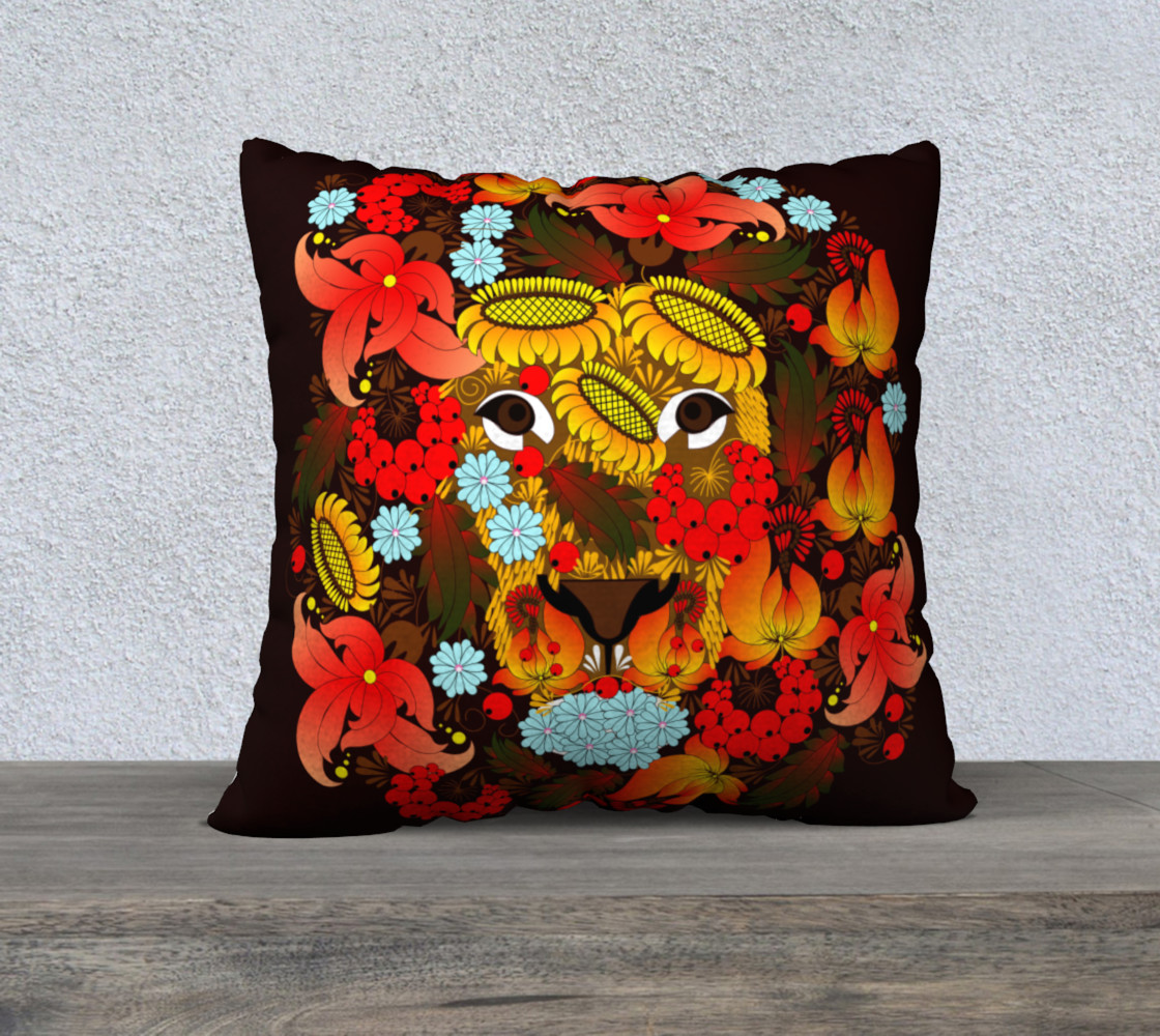 Lion , which consists of the flowers. Petrikovskaya painting, Ukrainian painting preview #1