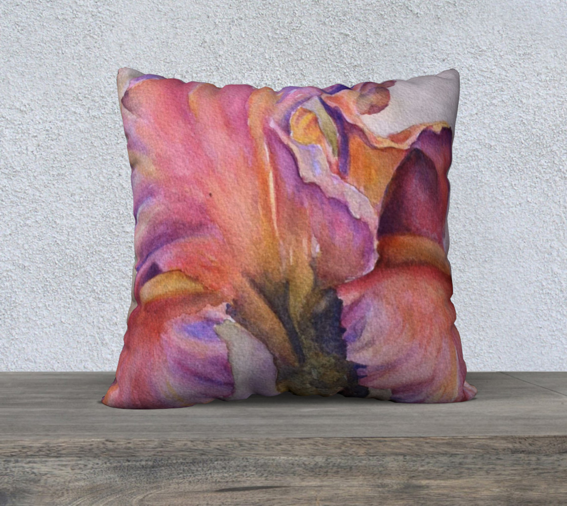 Pink Iris Pillow Case preview #1