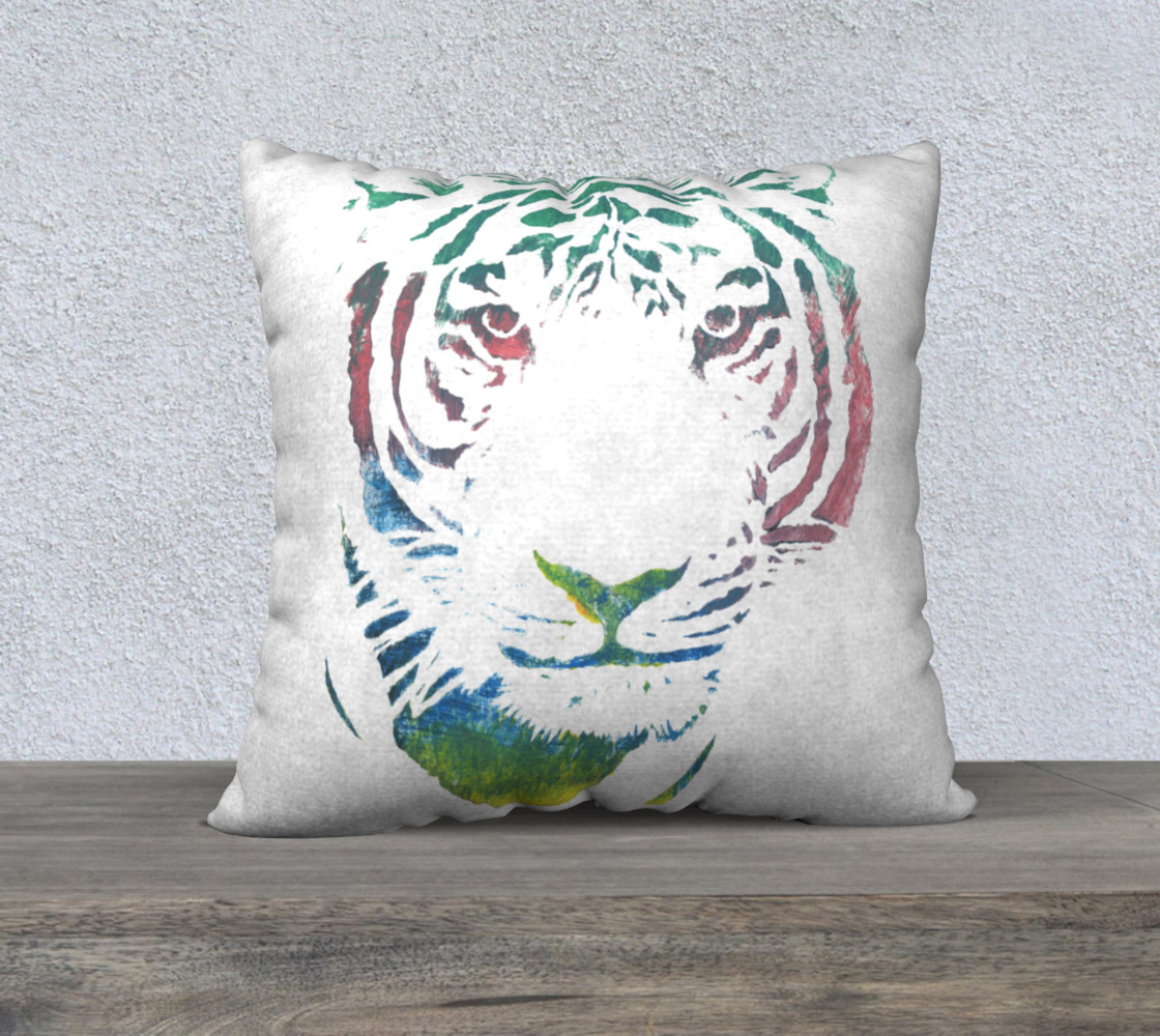 Colorful Tiger 22x22 pillow preview #1