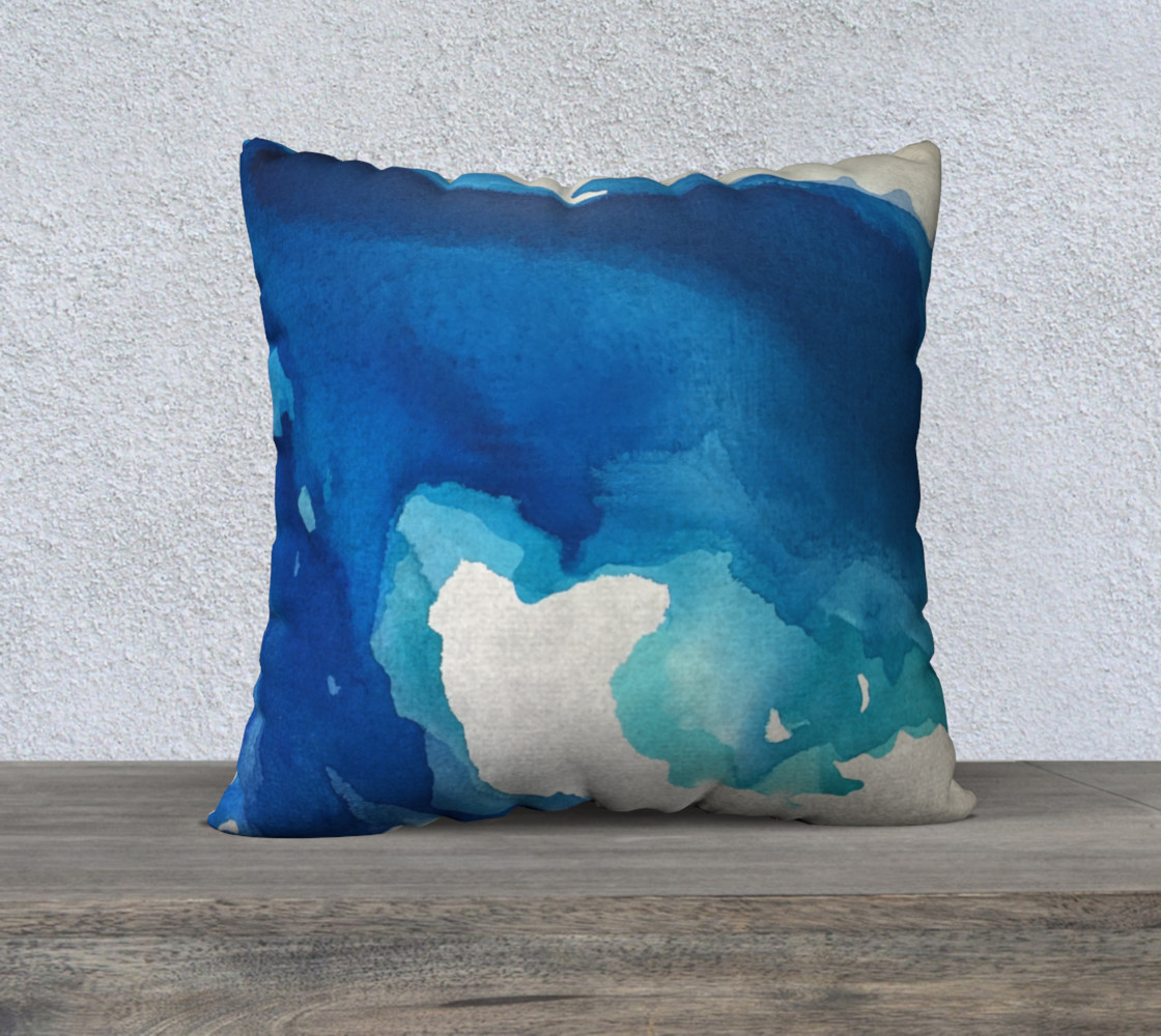 Breathe Into Blue Square Pillow preview #1