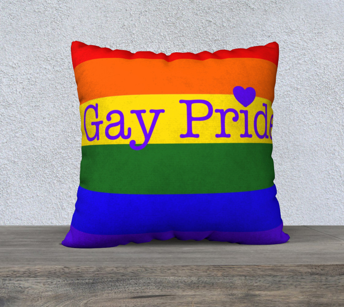 Gay Pride Love Pillow 22" x 22" preview #1
