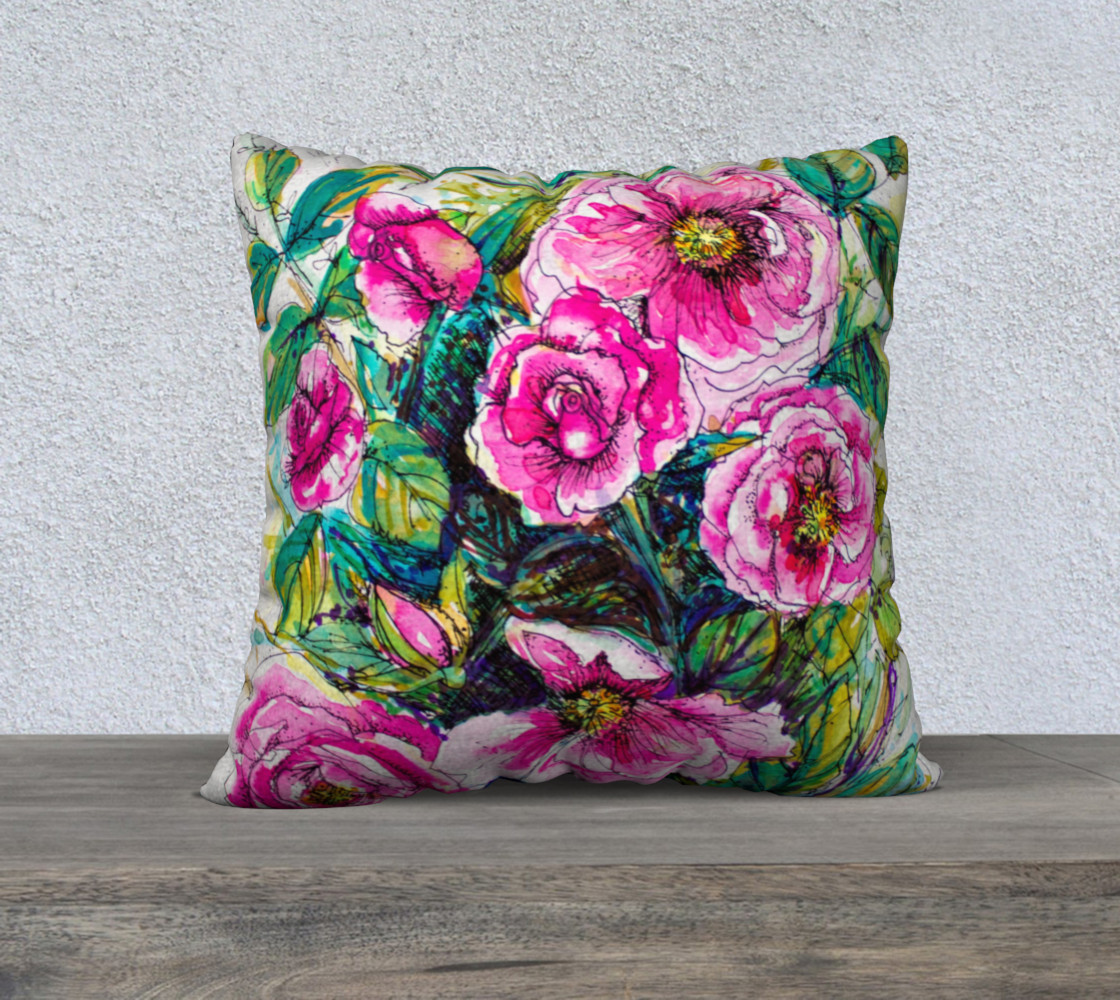 Wild Roses for You cushion cover thumbnail #2
