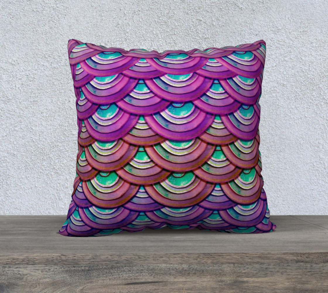 Purple Mermaid Dragon Scale Pillow Case preview #1