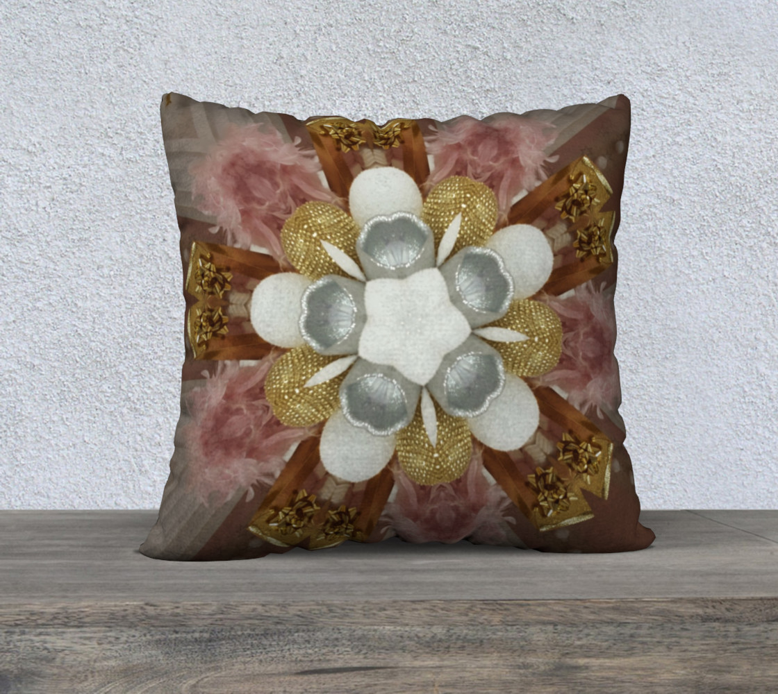 Elegant Antique Pink Shiny Gold Silver White Flower preview #1