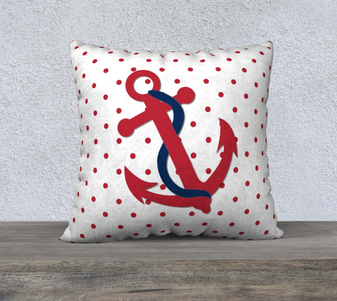 Red Anchor on Red and White Polka Dots preview #1