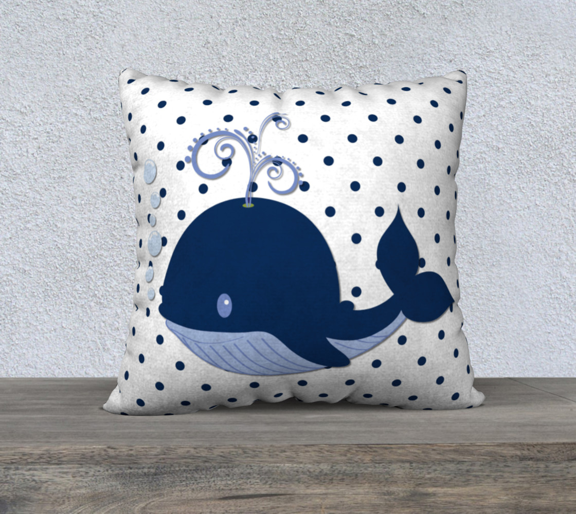 Whale on Blue and White Polka Dots preview #1