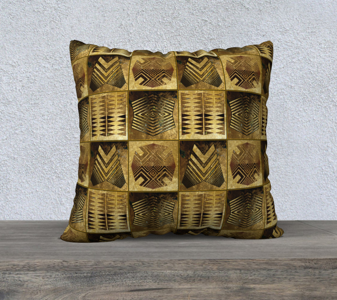 Gold Ancient East Pillow Case 3D preview