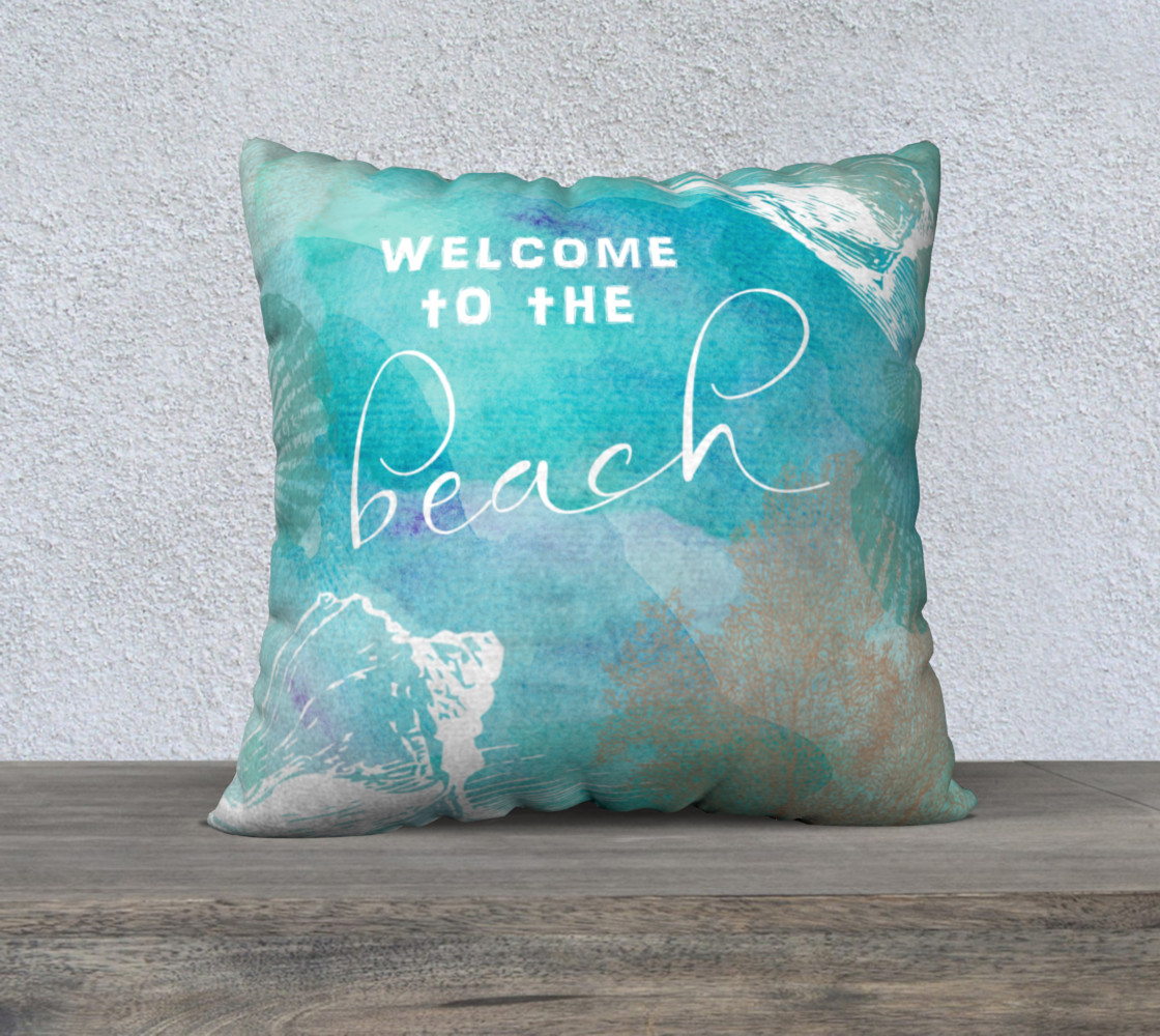 welcome to the beach 22" printed back preview #1
