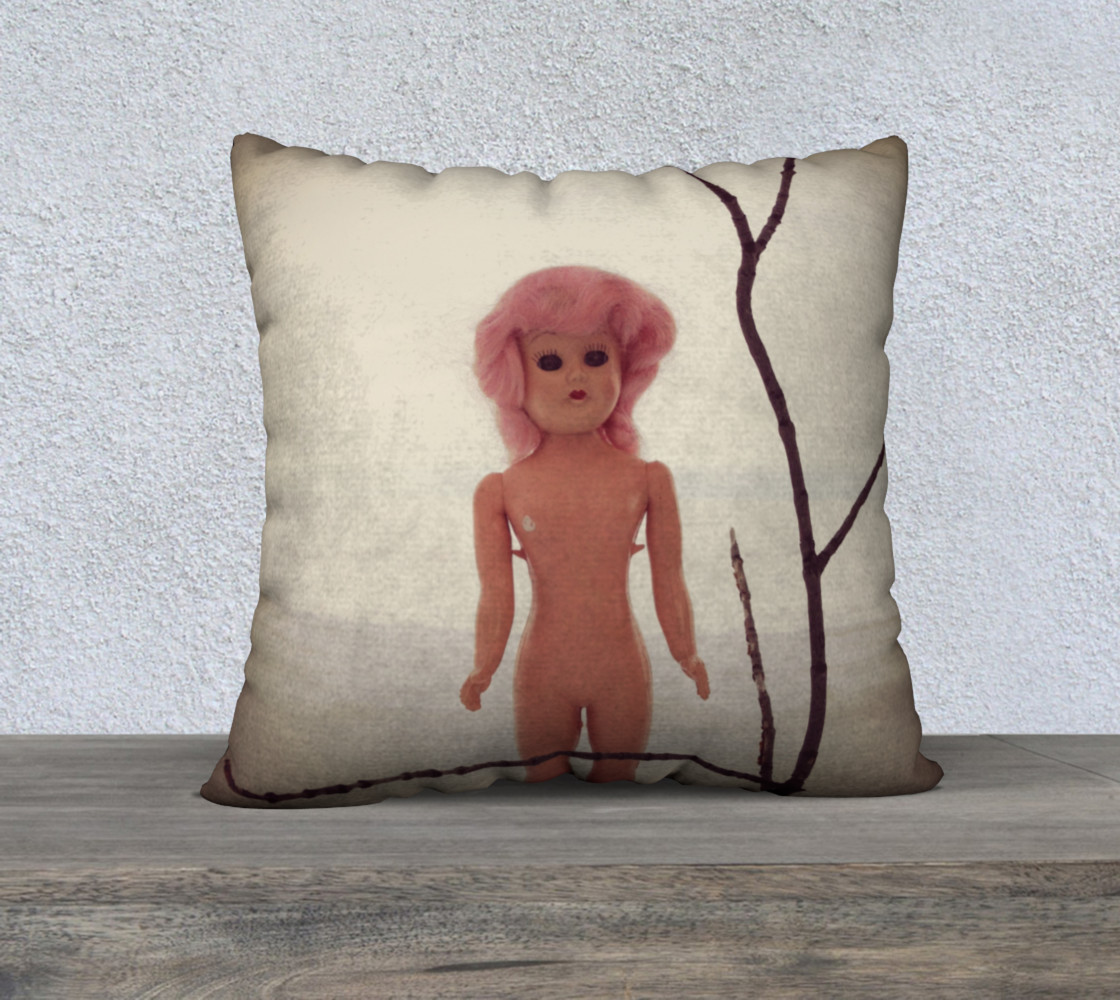 Pinky in White 22x22 pillow case preview #1