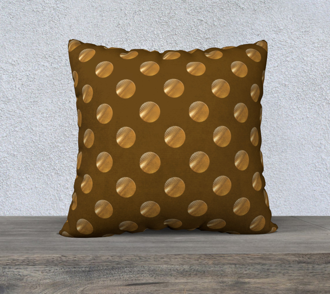 Polka dots golden seamless pattern preview #1