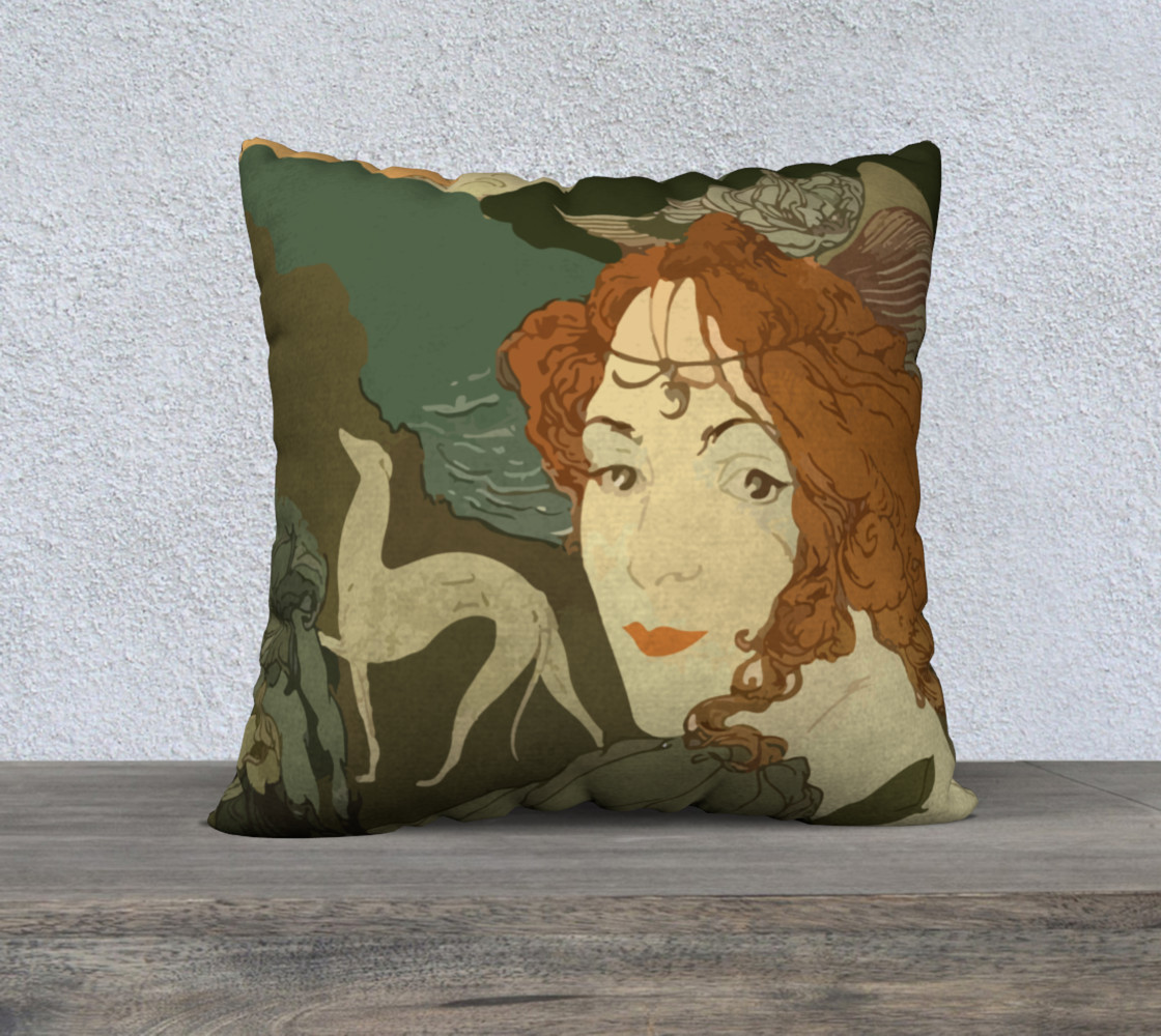 Art Nouveau lady 22" x 22" Pillow Case preview #1