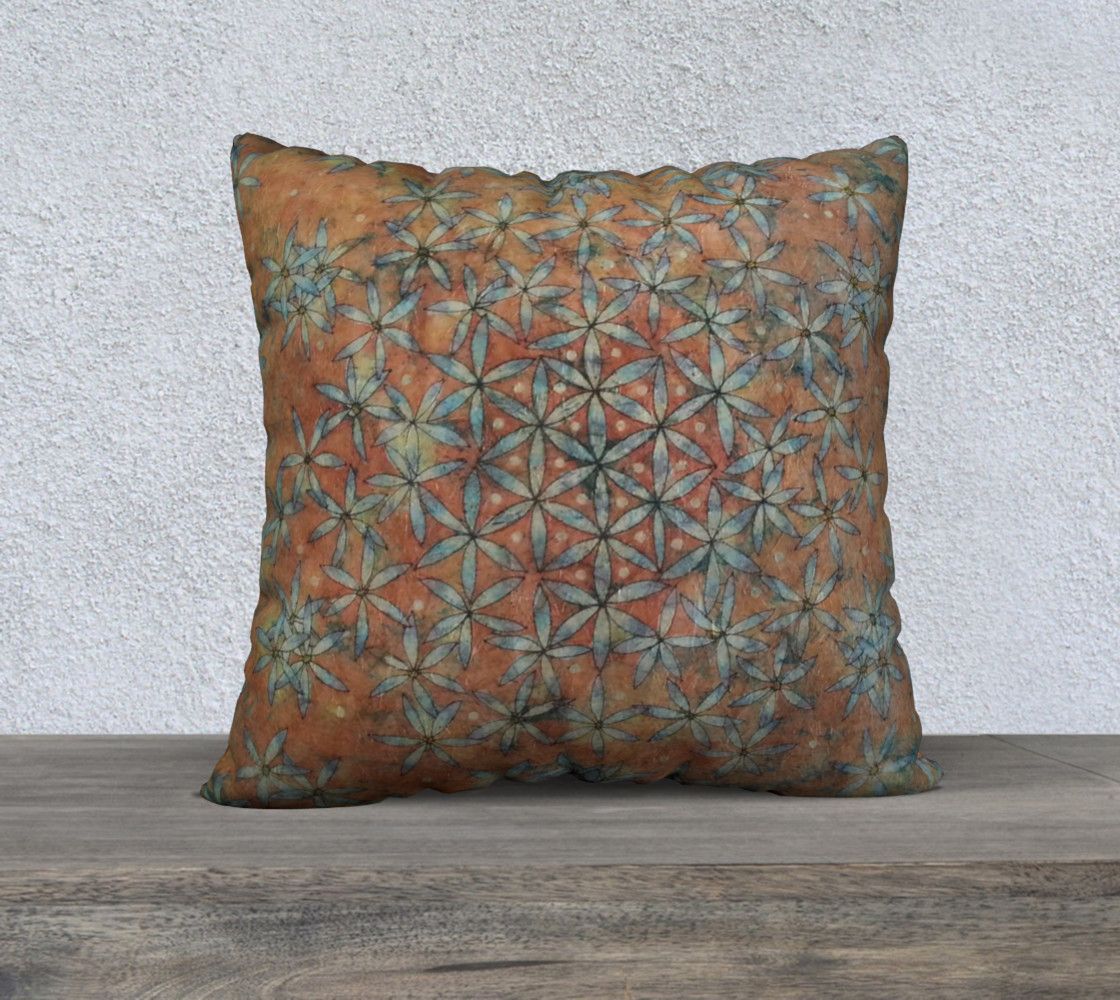 Flower of Life Transforming Floral 22x22 Pillow Case preview #1