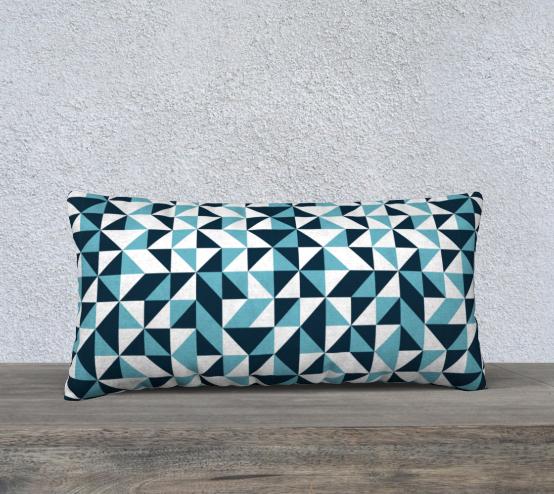 Blue Triangles 24x12 Pillow Case preview #1
